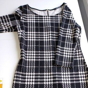 Black and White Mini 3/4 Sleeve Dress